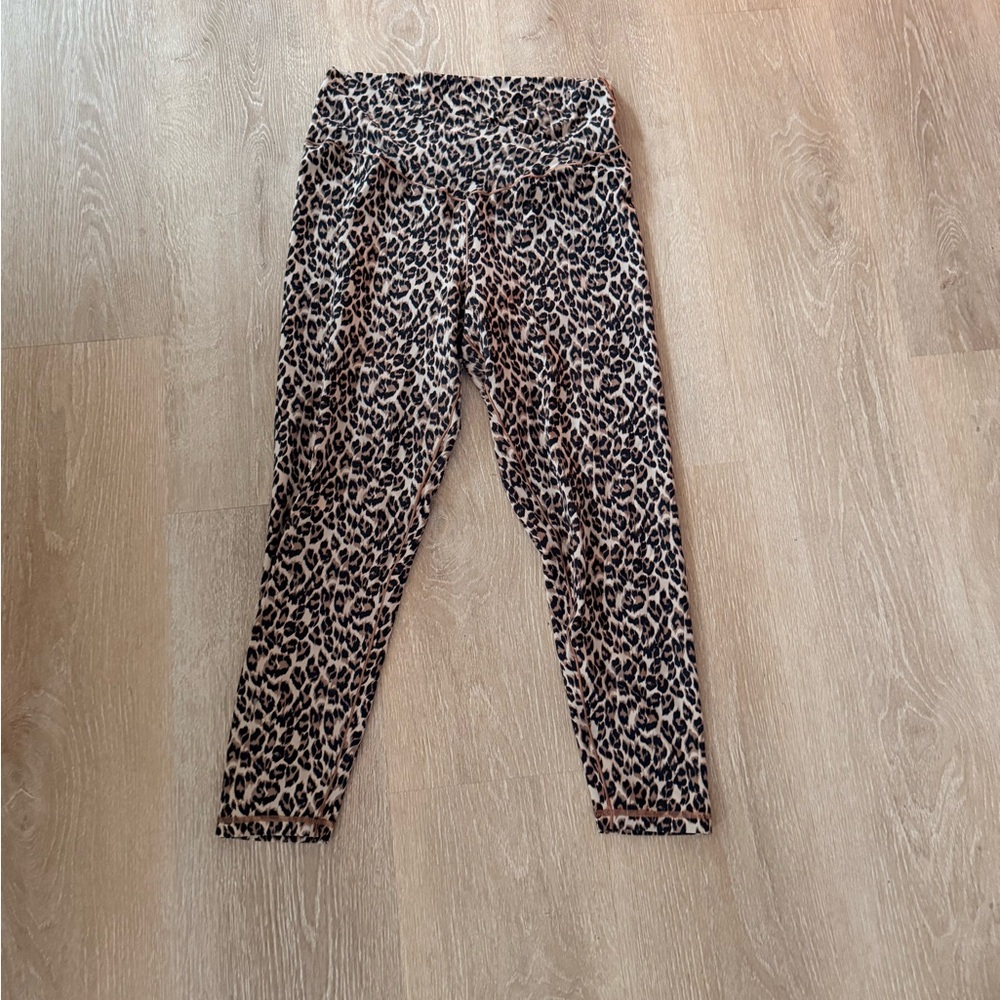 aerie Leopard Print Leggings - Black & Tan